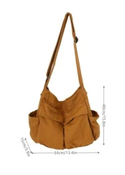 peach tree 1pc Casual Messenger Bag Nylon Waterproof Shoulder Bag Mini Crossbody Bag For Daily Use Cycling Sports Outdoor Versatile Black Gift For Halloween Men Students Peach Tree School Supplies