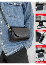 1pc Plain Color PU Flap Mini Shoulder Bag For Men Fashion Versatile Casual Suitable For Everyday Use Travel And Holiday Adjustable Strap Chest Bag Leather Bag Hobo Bag Hip Bag Purse Christmas Thanksgi