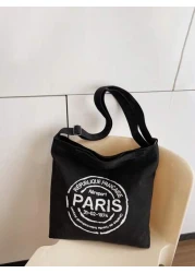 1pc Men s Shoulder Bag Crossbody Bag Solid Color Black Shoulder Bag Letter Zipper Canvas Casual Fashionable Versatile Simple Suitable For Students Work Commuting Shopping Portable Men s Crossbody Bag