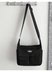 Simple Versatile Solid Color Shoulder Bag Fashion Hobo Tote Bag Casual Multi Pocket Large Capacity Crossbody Bucket Bag Vintage Satchel Bag For Outdoor Travel Commuting Work Handbag Shopping Bags Bum