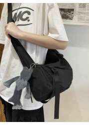 Men s Large Capacity Messenger Bag Waterproof Shoulder Bag Versatile Messenger Bag Student Campus Backpack Suitable For Going Out And Daily Commuting Solid Color Men s Bag Excluding Pendants Bag Chris