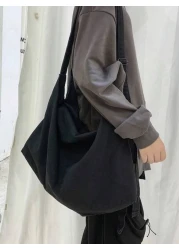 New Large Capacity Men s Solid Color Messenger Bag Student Campus Crossbody Bag Outdoor Sling Bag Gift For Men