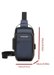 Fashion Versatile SUB Plug Motorcycle Bag Outdoor Casual Travel Sport Street Party Power Bank Umbrella Coins Keys Multi Function Men Shoulder Messenger Bag