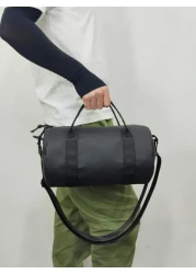 Men s Casual Crossbody Bag Sports Messenger Bag Shoulder Bag Fitness Courier Bag Round Bucket Shape Black Backpack