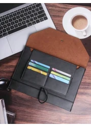 KAIDUCH أكياس الكمبيوتر من الجلد الصناعي، حقائب الكمبيوتر اللوحي / المحمول، حافظة ملفات A4 ذات سعة كبيرة، محفظة ال