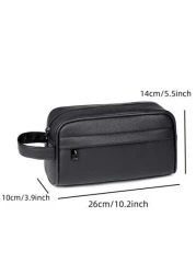 New Men s PU Leather Business Casual Clutch Bag Large Capacity Fashion Versatile Wristlet Suitable For Shopping Short Distance Travel