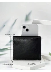 HOVI S Men s Short Wallet Casual Fashion Retro Wallet For College Students Business Youth New Multi Card Slot Color Block Design