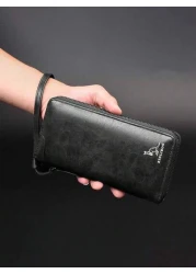 Casual Clutch Wallet Purse For Men Zipper Closure PU Leather Minimalist Style Suitable For Daily Use Gift For Boyfriend Mini Bag