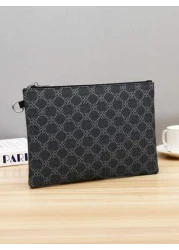 PU Printed Men s Clutch Bag Wristlet Christmas Gifts For Men Fall Scream Men Bag For Men Wallet Hand Bag Men Thanksgiving Travel Winter Purse Holiday Wash Bag Old Money Merry Christmas Handbag Wristle