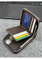 HOVI'S ارتقي بمظهرك مع محافظ جلدية عملية للأعمال، محفظة أنيقة قصيرة، هدايا عيد الميلاد، ملحقات السفر في الخريف و