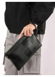 Casual New Men s Handbag 2025 Texture Simple And Versatile Envelope Bag Classic Storage Bag Splicing Men s Bag Large Capacity Wallet Handheld Clip Bag Fashion Light Luxury Business Bag