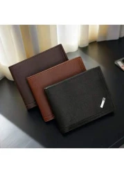 Men s Short Wallet Cross Border Large Capacity Business Casual Bifold Wallet Multi Function Young Cardholder Ultra Thin New Wholesale Soft Leather