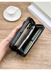 HOVI S Printed Fashion Large Capacity Clutch Simple Casual Vintage Long Wallet Portable Lightweight Cell Phone Wallet Men s Wallet Women s Wallet