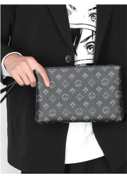 PU Printed Men s Handheld Clutch Bag Wristlet Mini Bag Small Bag