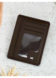 HOVI S Classic Minimalist Card Holder Slim Portable Multi Functional Wallet With Coin Pouch Man Bag Students School Supplies Large Capacity University Bag College Teacher Christmas Holiday Wash Bag Ol