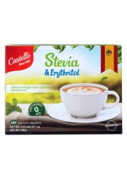 Castello Stevia and Erythritol Natural Origin Zero Calorie Sweetener Sachets, 100g