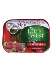 جون ويست سردين بدون عظم في صلصة الطماطم 95 غرام