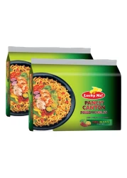 Lucky Me! Chilimansi Flavour Pancit Canton Fried Noodles 6 Noodles, 60g Pack of 2
