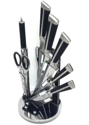 Stainless Steel Knife Set 9 Pieces With 360 degree stand