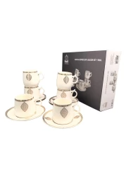 Shallow S&amp;A Zain Coffee Cup and Saucer Set 90ml 12 PCS