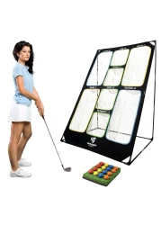 WINNER SPIRIT Play 707 Golf Chipping Game Net with Rough Mat 16 Foam Golf Balls Scorecard Carry Bag Golf Chipping Trainer Training Aid Indoor Outdoor Outside Lawn Park Beach Yard Backyard Beach