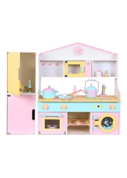 Wooden Role Play Kitchen Set for Kids &ndash; Pretend Play Kitchen Toy for Girls and Boys Ages 3-6 Educational Wooden Toy Kitchen Set with Accessories