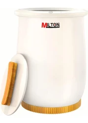 Milton Bucket Style Towel Warmer, Luxury Bucket Towel Warmer, Large Towel Warmer for Bathroom, Auto Shut Off, Fits Up to Two 40"X70" Oversized Towels, Bathrobes, Blankets, PJ's &amp; More, White, CL1.