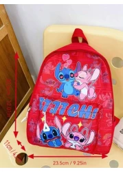 Disney 1 Disney Backpack Stitch Student Bag Lightweight Cartoon Pattern Storage Bag Small Backpack With Zipper Seal Storage Bag Suitable For Stationery Organization Gift Bag For Friends Gatherings On