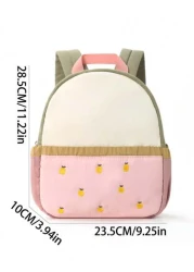 1 Piece Cute Children S Backpack Color Matching Cartoon Apple Embroidery Kindergarten School Bag Baby Mini Lightweight Travel Backpack Gift For Children