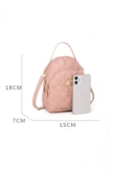 حقيبة ظهر مبطنة صغيرة ، ديكور معدني بشكل بجعة صغيرة، حقيبة مدرسية صغيرة، مناسبة جدًا للسفر، التسوق والمدرسة ،