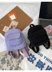 1 Mini Solid Color Backpack That Is Fashionable And Retro Suitable For Shopping Playing And Traveling Suitable For Both Boy And Girl Zipper And Adjustable Shoulder Strap Paired With Clothes Is The Bes