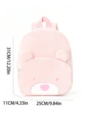 1pc Cute Cartoon Bear Embroidery Large Capacity Multifunctional Corduroy Material Children S Backpack Children S School Bag Suitable For Girls Boys Kindergarten Elementary School Outdoor Travel Holida