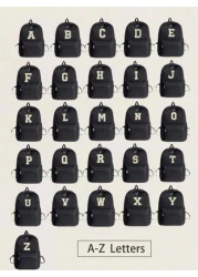 قطعة واحدة حقيبة ظهر أطفال بسعة كبيرة وزن خفيف ذات لون أحادي بسيطة وأنيقة لموسم العودة إلى المدرسة، مع ملصقات