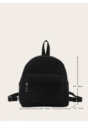 1pc Multi Function Mini Student Backpack Cute Striped Texture Commuter Bag With Multiple Pockets And Comfortable Shoulder Straps