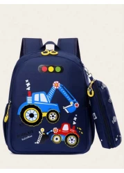 حقيبة ظهر بنمط كرتوني عصري جديدة مع حقيبة صغيرة