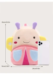 1pc Cartoon Animal Pattern Plush Backpack Suitable For 2 4 Years Old Boys Girls Lion Giraffe Unicorn Design