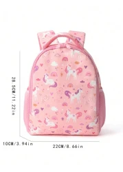 1 Pc Children s Cute Pink Unicorn Backpack Waterproof Kawaii Cartoon Backpack School Bag With Front Pocket And Adjustable Shoulder Strap Suitable And Daily Commuting