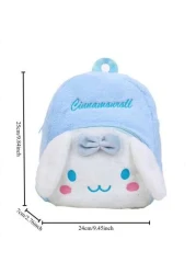 Sanrio حقيبة مدرسية صغيرة لأطفال كارتون Kuromi و Melody من سانريو، ظهر كرتوني لطيف من القطيفة