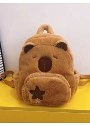1 Pc Large Capacity Cute Capybara Pattern School Bags For S Lively Student Bag With Multi Pockets Fashionable School Bag Backpack School Bag Backpack Toddler Backpack Mini Backpack Small Backpack Bag
