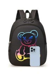 New School Backpack For Girls And Boys Stylish And Cute Bear Double Shoulder Bag Highly Attractive Travel Bag