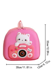 Kitten Camera Children s Backpack Fashion Casual Small Bag Happy School Schoolbag Girls Cute Backpack