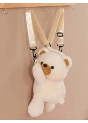 1pc Cute And Adorable Papa Bear Backpack Cartoon Animal Crossbody Coin Purse Storage Bag Fashionable Cartoon Animal Papa Bear Shape Zipper Opening And Closing Backpack Crossbody Bag Suitable For Girls