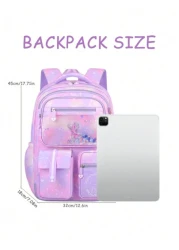 1pc Girls Backpack Outdoor Travel Bag Large Capacity School Bag Bookbag 15 6 Inch Laptop Backpack Stylish Casual Shoulder Bag Multi Pocket Backpack With Heart Shaped Plush Pendant Suitable For Teenage