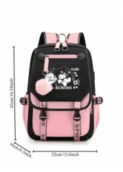 Sanrio Authorized Black Magician Backpack Cute Anime Fashion Backpack Large Capacity Outdoor Backpack
