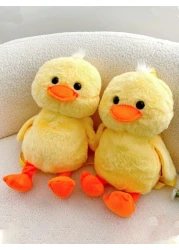 Cute Yellow Duck Backpack Cartoon Stuffed Animal Daypack Kawaii Duck Doll Schoolbag