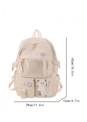 High Capacity Student Backpack With Cute Ins Style Design Suitable For 14 16 Years Old Teenagers Fashionable And Practical Schoolbag