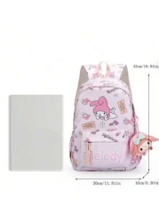 Sanrio 1pc Backpack Kawaii Stylish School Bag Girl s Colorblock Rucksack Large Capacity Foldable Outdoors Daypack