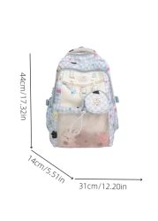 1pc New Fashionable Backpack Color Blocking Cute Versatile Highly Attractive Student Bookbag Casual Large Capacity No Pendant