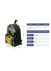 bandai حقيبة ظهر باندي 3D مطبوعة بشكل كرتوني، حقيبة مدرسية من البوليستر ذات سعة كبيرة وراحة وتقليل الحمل للطلاب ،