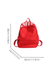 1pc New Casual Versatile Letter Print Nylon Waterproof Large Capacity Student Book Bag Fashionable Leisure Backpack